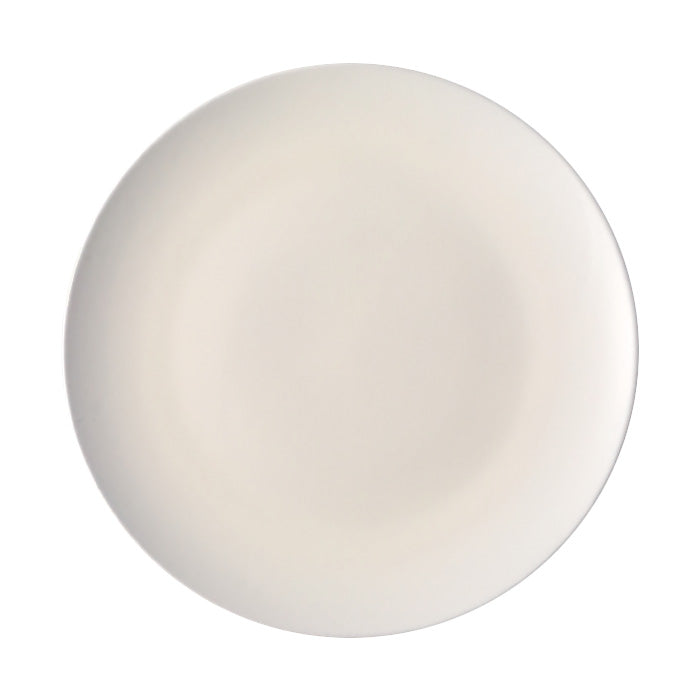Ziena 020270 Stoneware Coupe Plate, Cream, 10-1/4", Case of 12