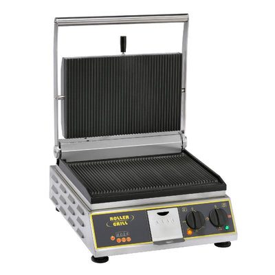 Equipex Panini Premium/1Panini Grill, Grooved Top & Grooved Bottom, 1750 watts