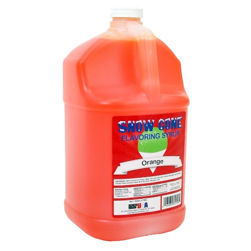 Winco 72011 Benchmark Snow Cone Syrup, Orange, 1 gal.