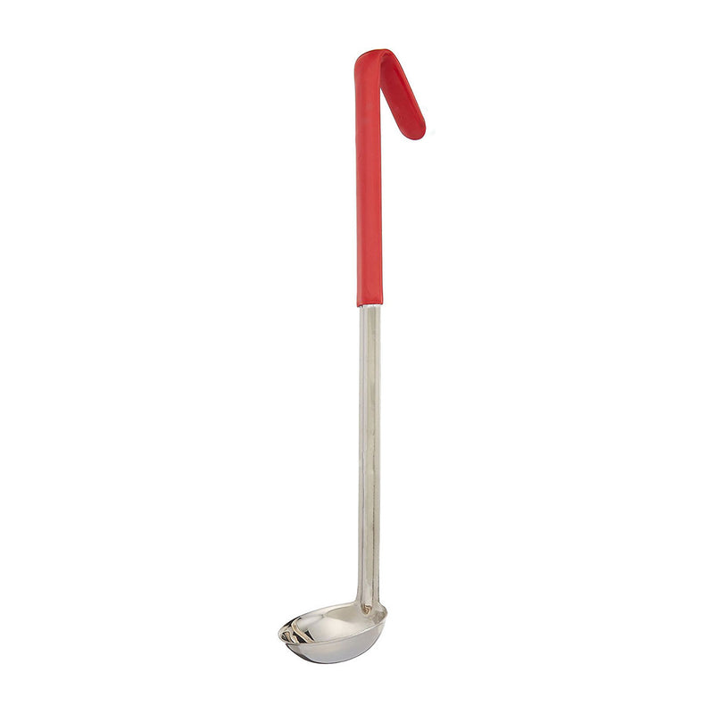 Stainless Steel Ladle w/ Red Plastic Handle, 2 oz.