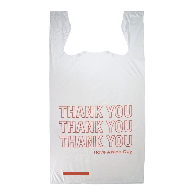 "Thank You" T-Shirt Bag, 11-1/2" x 6-1/2" x 21", Pack of 100