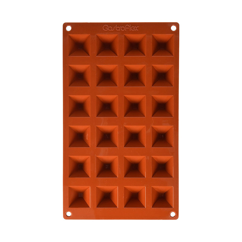 Matfer 257920 Gastroflex Mini Pyramid Mold, Sheet of 24, 1-3/8" x 1-3/8"