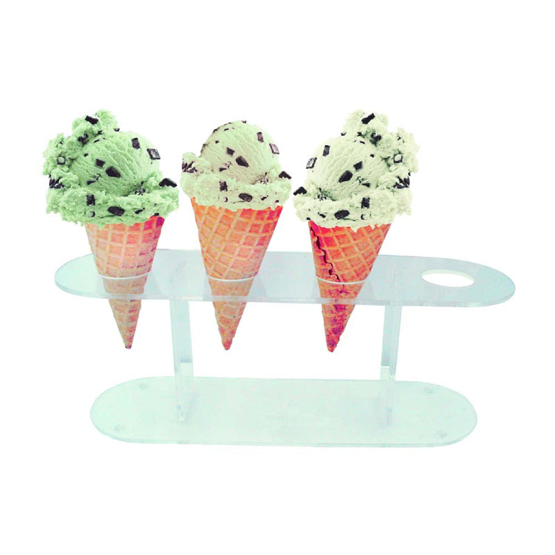 4-Hole Acrylic Ice Cream Cone Holder Stand