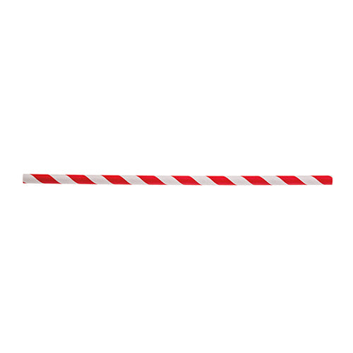 Tablecraft 100125 Wrapped Paper Straws, 7-3/4", Red Striped, Pack of 500