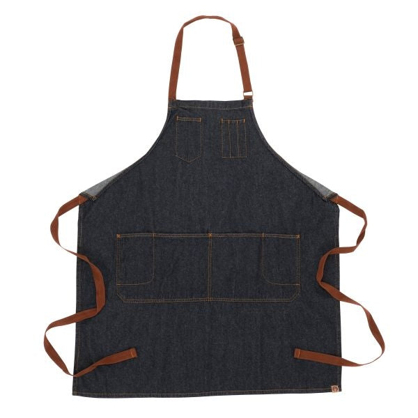 Chef Works AB035IBL Memphis Bib Apron, Indigo Blue, 34" x 30"