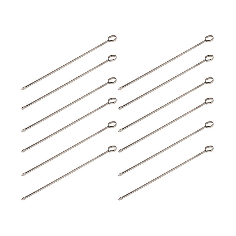 Stainless Steel Long Skewer w/ Oval Blade, 8", Pack of 12