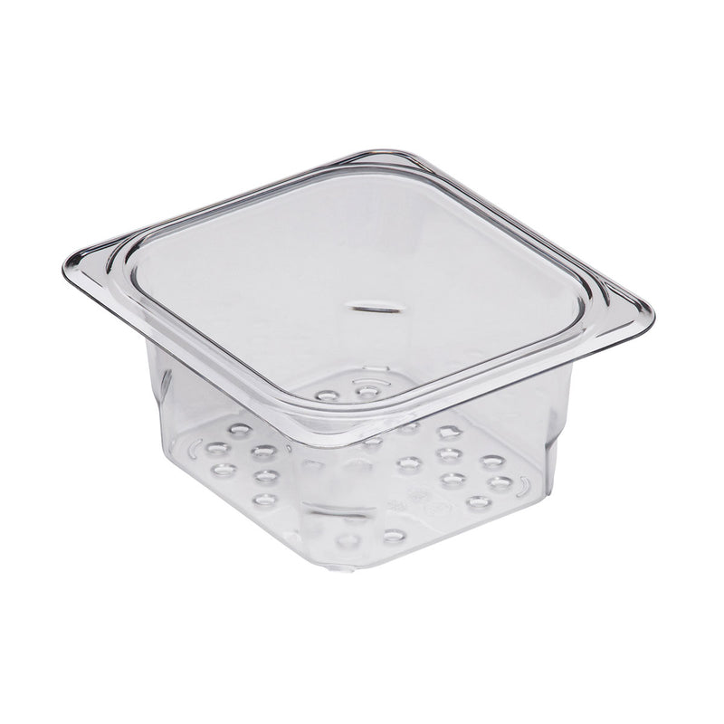 Cambro 63CLRCW135 Camwear 1/6 Size Colander Food Pan, Clear, 3" Deep