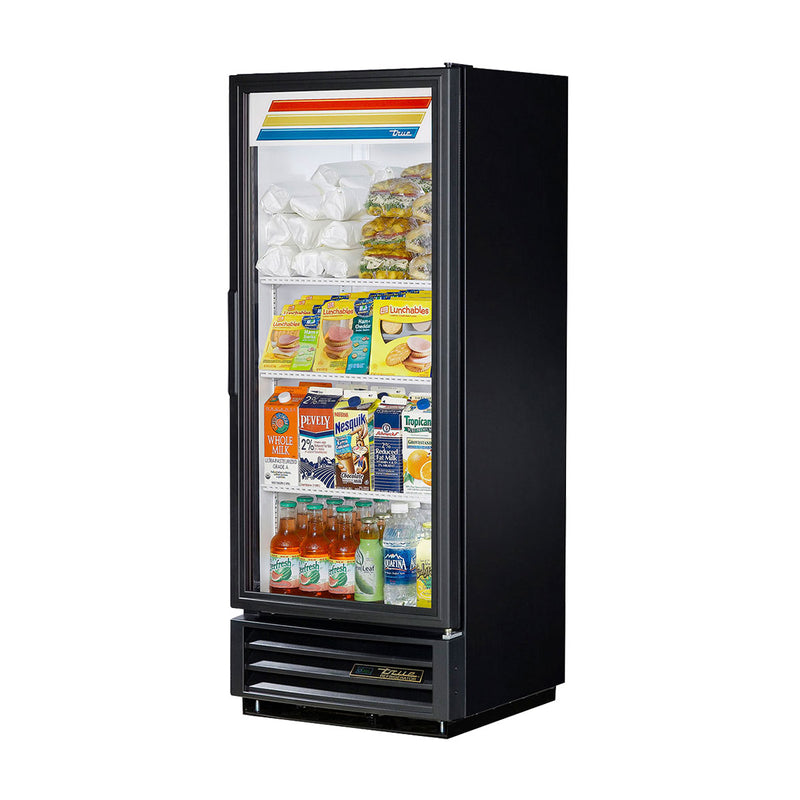 True GDM-12-HC-LD One Section Glass Door Refrigerated Merchandiser, Black