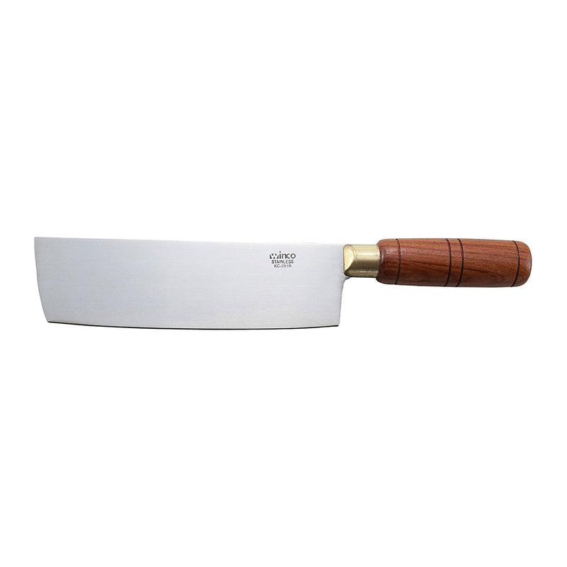 Winco KC-201R Chinese Cleaver w/ Wooden Handle, 7"
