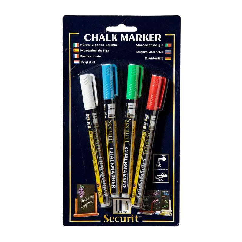 American Metalcraft BLSMA100V4COL Chalk Markers, Assorted, Set of 4