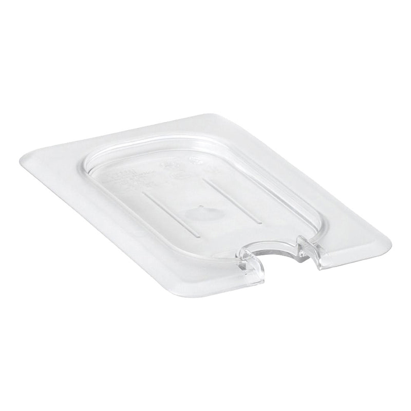 Cambro 90CWCN135 Camwear Flat Notched Lid, Clear, 1/9 size