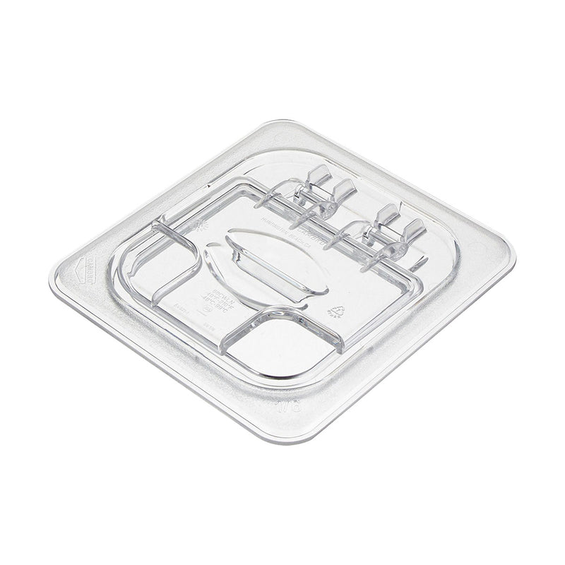 Cambro 60CWLN135 Camwear Notched Food Pan Flip Lid, Clear, 1/6 Size