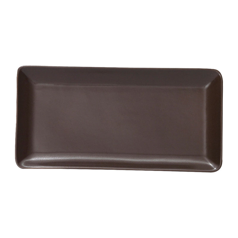 Ziena 922447 Stoneware Rectangular Tray, Chocolate, 12" x 6-1/4", Case of 12