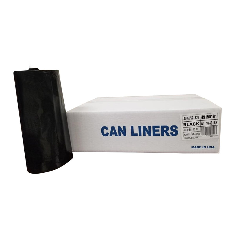 Can Liner, Black, 45 gal., Case of 100