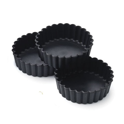 Matfer 345656 Exoglass Tartlet Mold, Fluted 3-1/6" dia. x 1/3"H, Pack of 12