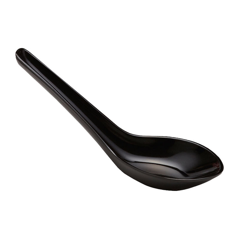 GET M-6030-BK Melamine Asian Soup Spoon, Black, 0.65 oz., Pack of 12