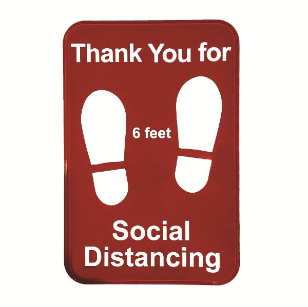 Tablecraft 10540 "Social Distancing" Sign, Red, 6" x 9"