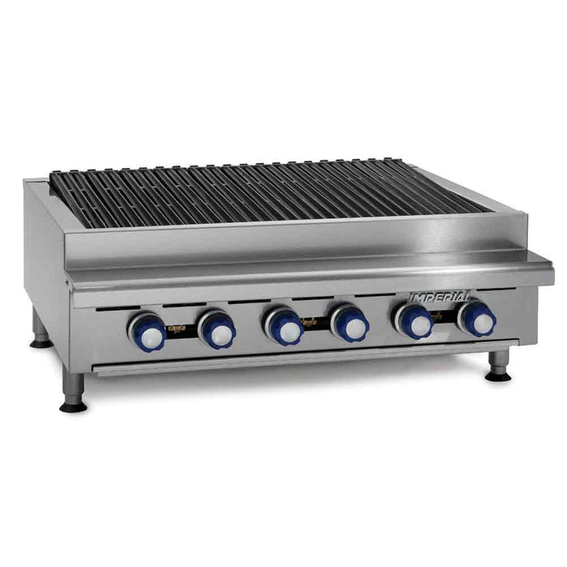 Imperial IRB-36 Shish Kebab Gas Countertop Charbroiler, Radiant, 6 Burners, 36"