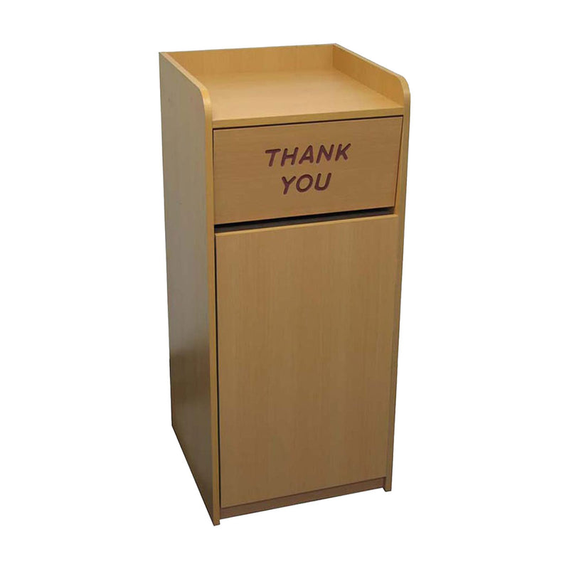 DHC TC-828-N "Thank You" Trash Can Cabinet, Natural, 24" x 24" x 47"