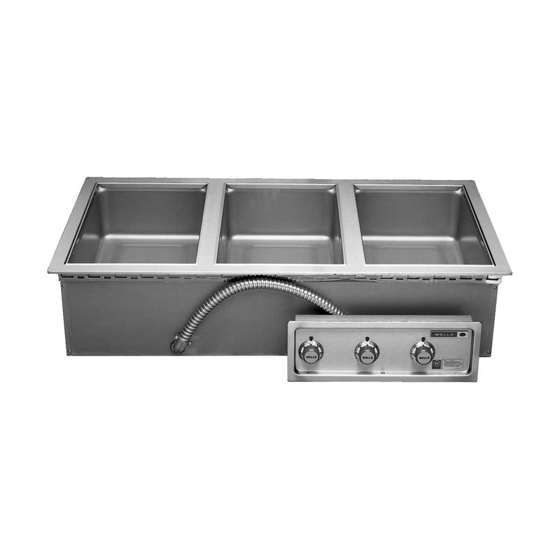Wells MOD-300TDM Top-Mount Drop-In Electric Three-Compartment Food Warmer, 208v