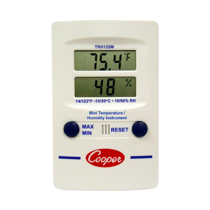 Cooper-Atkins TRH122M Digital Temperature & Humidity Dual Display Mini-Wall Thermometer