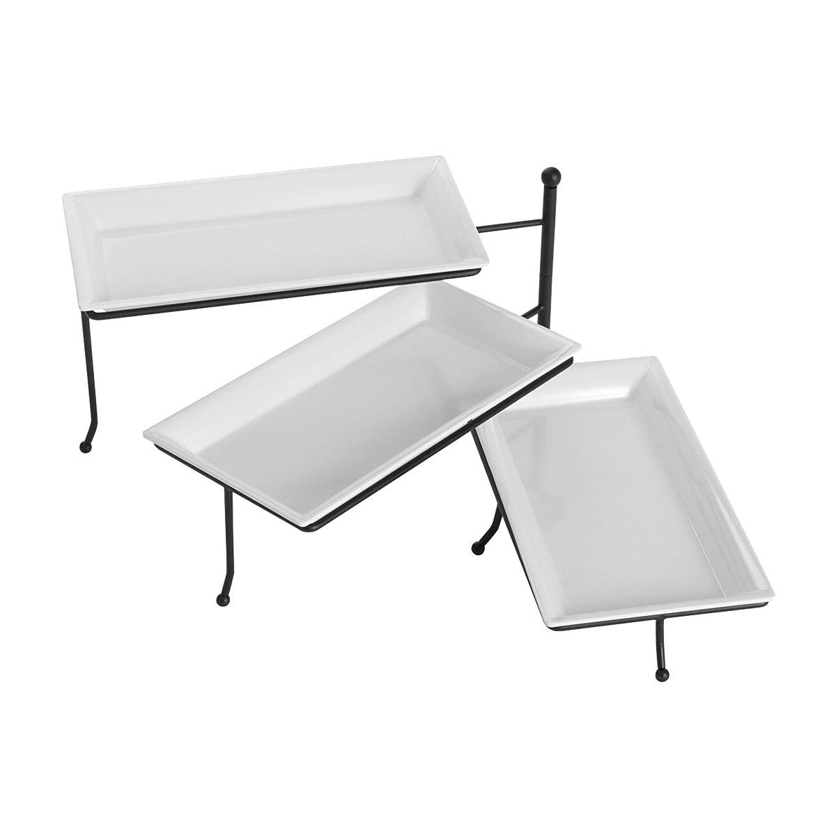 American Metalcraft TTRSMEL3 3 Tier Rectangular Display Stand Set With ...