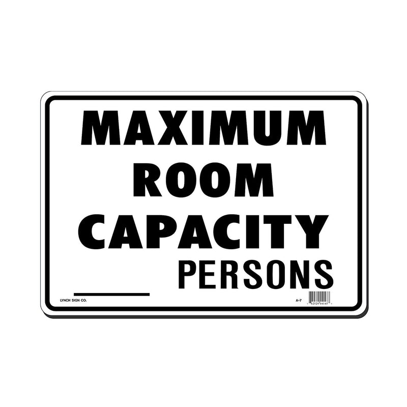 "Maximum Room Capacity" Sign, 14" x 10"