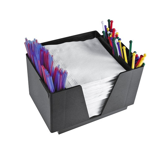 Black Bar Organizer Caddy for Straws & Napkins