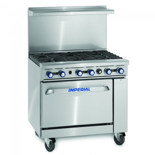 Imperial IR6-C Restaurant Series Range, 6 Burners, 1 Convection Oven, Natural Gas, 36"