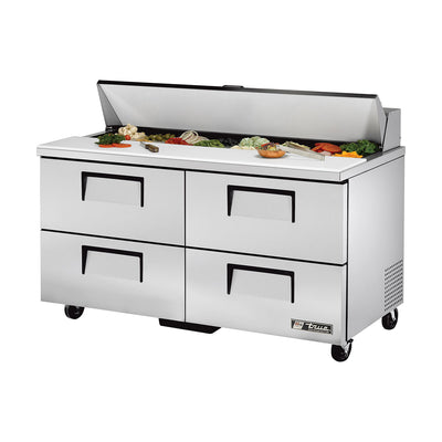 True TSSU-60-16D-4 Solid 4 Drawer Sandwich / Salad Refrigerated Prep Table, Stainless Steel, 60" Wide