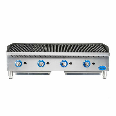 Globe GCB48G-CR Gas Countertop Charbroiler, Radiant, 4 Burners, 48"