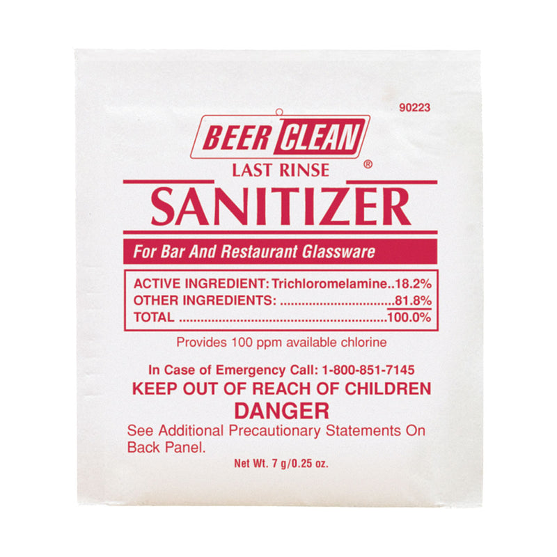 Beer Clean 90223 Sanitizer Rinse, 25 oz. packets, Case of 100