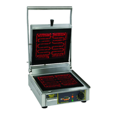 Equipex Panini VG/1 Sodir-Roller Speed Panini Grill, Grooved Top & Smooth Bottom, 1750 watts