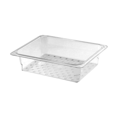 Cambro 23CLRCW135 Clear Colander Food Pan, 1/2 Size, 3" Deep