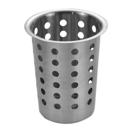 Culinary Essentials 859062 Silverware Cylinder, 4-1/4" Dia., Perforated, Stainless Steel