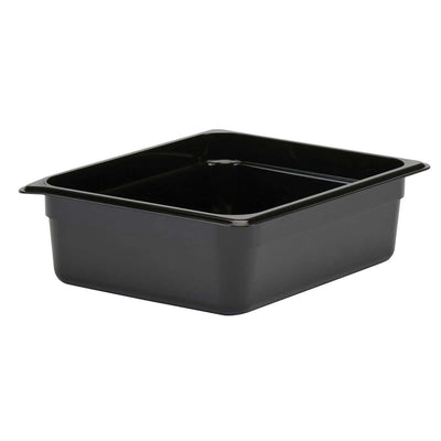 Cambro 24CW110 Camwear 1/2 Size Food Pan, Black, 4" Deep