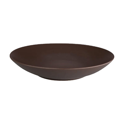 Ziena 020340 Stoneware Deep Coupe Plate, Chocolate, 18 oz., Case of 12