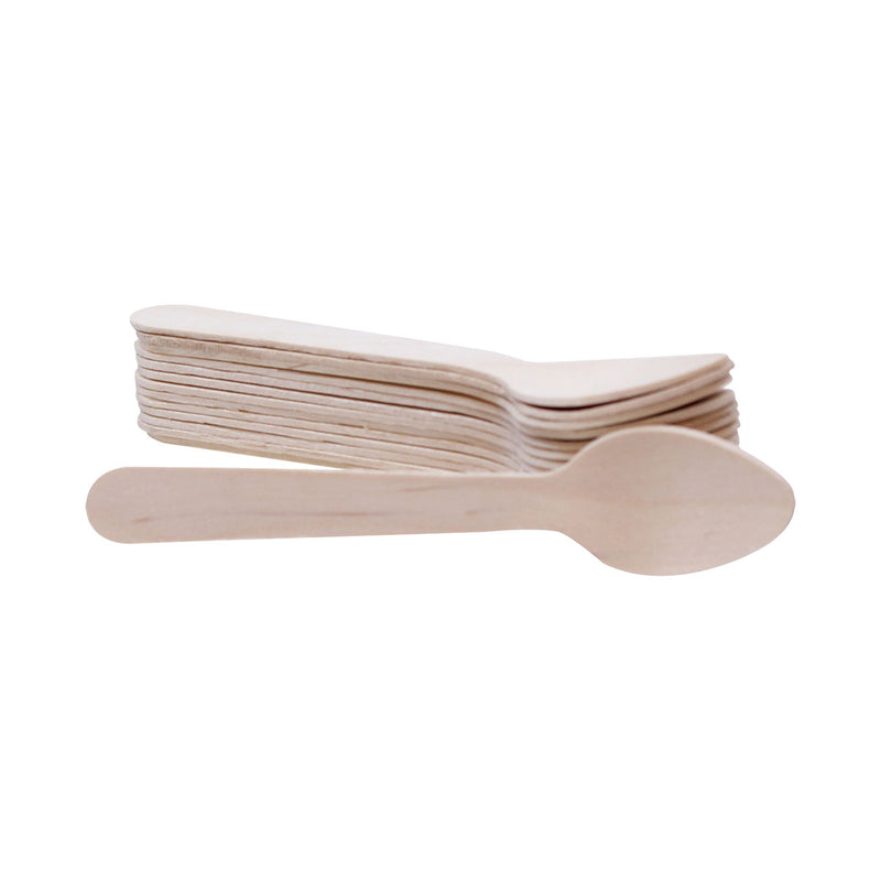 Tablecraft BAMSP425 Disposable Wood Tasting Spoon, 4-1/4", Pack of 100