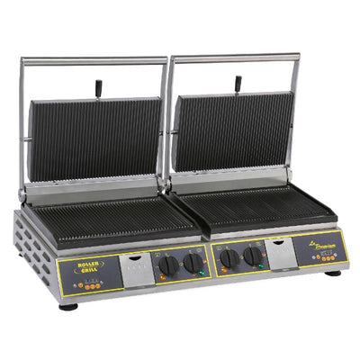 Equipex Diablo Premium Double Panini Grill, Grooved Top & Bottom, 6500 watts