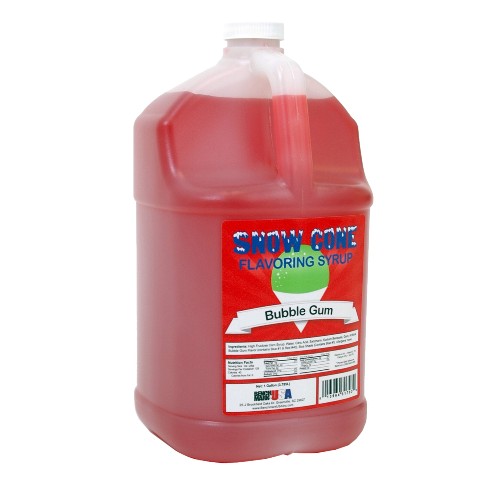 Winco 72008 Benchmark Snow Cone Syrup, Bubble Gum, 1 gal.