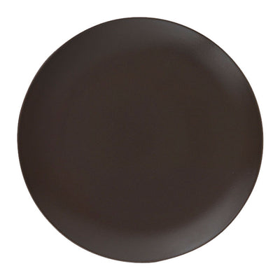 Ziena 922448 Stoneware Coupe Plate, Chocolate, 12", Case of 12