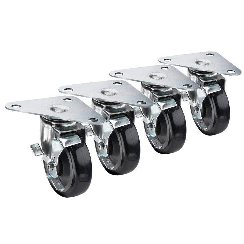 Krowne 28-161S Large Triangle Heavy-Duty Plate Casters, Set of 4