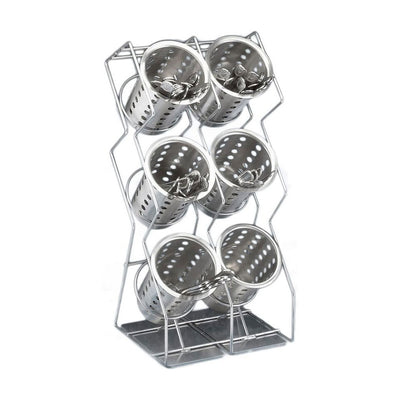 Cal-Mil 1025-6-39 Space Saver Silverware / Flatware / Condiment Display Frame, Silver