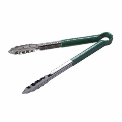Culinary Essentials 859294 Coated Utility Tongs, Green, 12"
