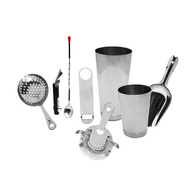 Tablecraft BARKIT1 Essential Stainless Steel 8 pc. Cocktail Kit