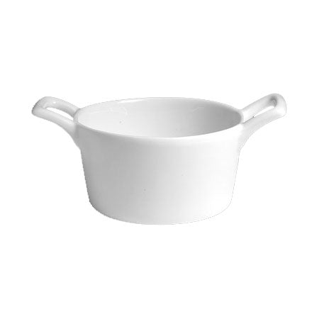 Round Baking Pot w/ Handle, White, 7 oz.