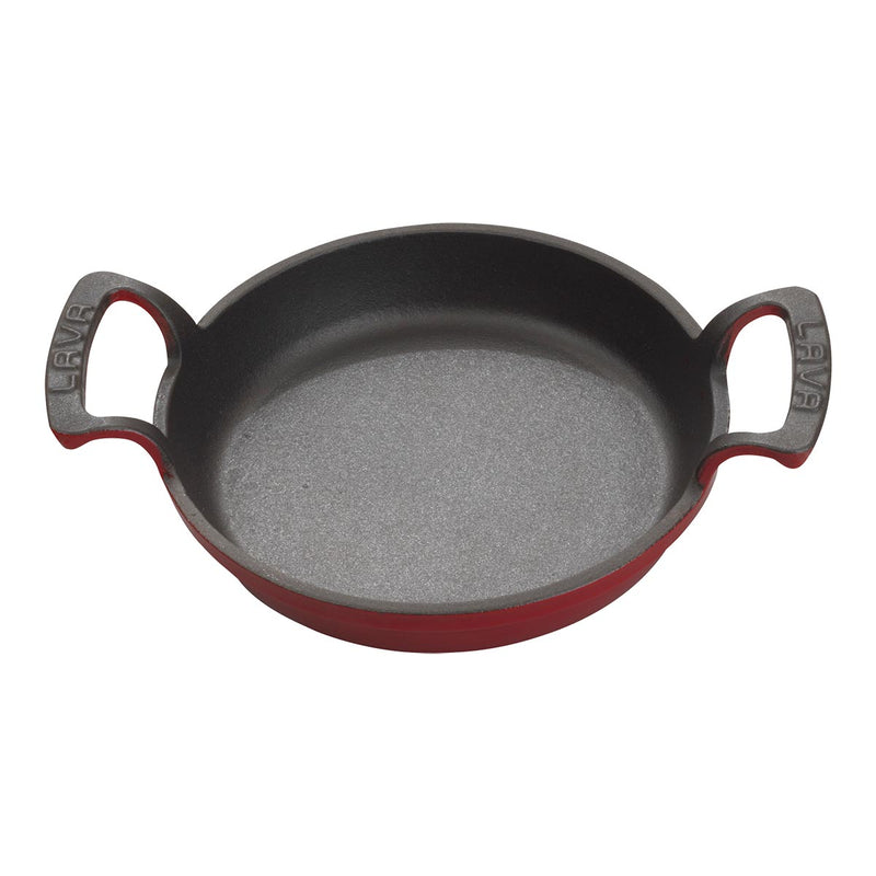 Arcata 922330 Cast Iron Round Dish w/ Handles, Red, 6-1/4"