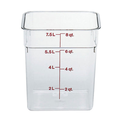 Culinary Essentials by Cambro 8SFSCW135 CamSquare Camwear Storage Container, Clear, 8 qt.