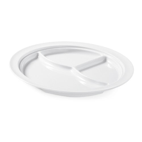 GET CP-531-W Supermel Plate, 3 Compartments, 10" dia., Pack of 12