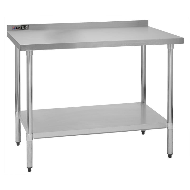 Kintera KEWT2460-2 Work Table w/ Backsplash, Stainless Steel Top, 60" x 24"